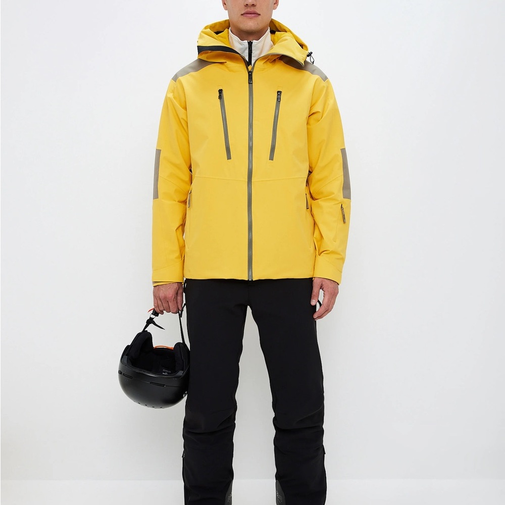 Descente Yellow Raincoat Waterproof Hooded Jacket size M